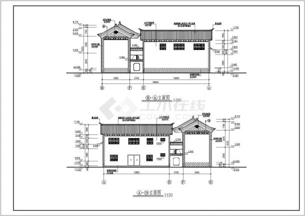 某景区住宅建筑全套详细方案设计施工CAD图纸（含设计说明）-图一