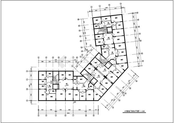多层建筑住宅设计全套施工cad图-图二