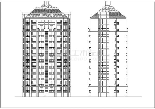 某花园式小区住宅楼建筑全套方案设计施工CAD图纸-图二