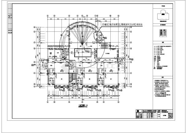 广州某地三层幼儿园建筑详细设计cad施工图-图二