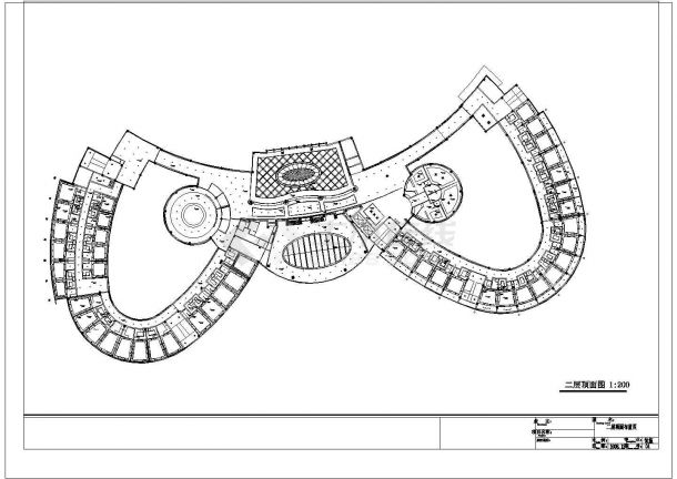 上海异型酒店局部室内装修设计CAD图纸-图二