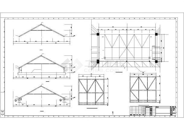 某商业广场中庭大跨度钢结构方案设计施工CAD图纸-图一