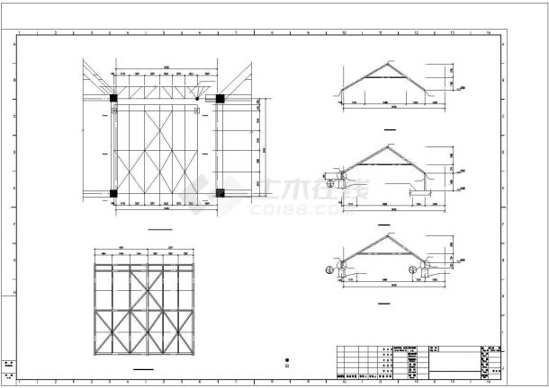 某商业广场中庭大跨度钢结构方案设计施工CAD图纸-图二