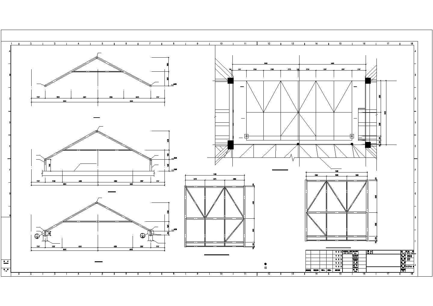 某商业广场中庭大跨度钢结构方案设计施工CAD图纸
