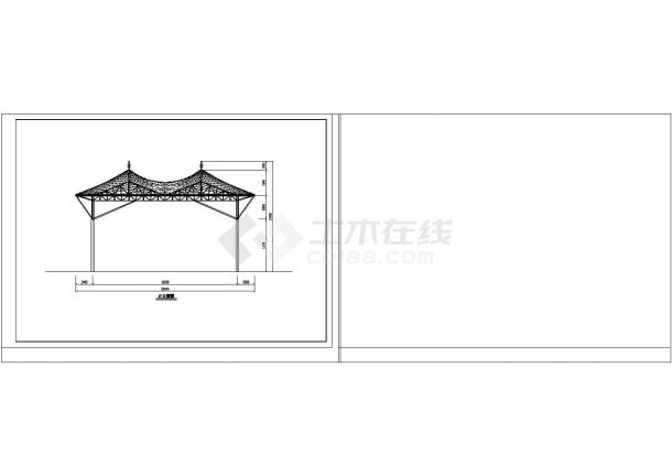 某膜结构加油站结构方案设计施工CAD图纸-图一