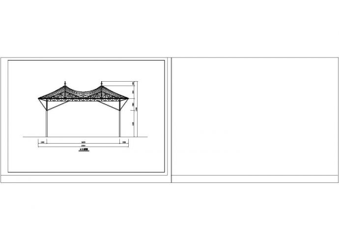 某膜结构加油站结构方案设计施工CAD图纸_图1