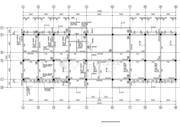 某地多层框架办公楼结构CAD套图-图一
