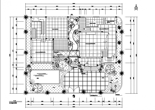 夏威夷海景花园别墅装修设计建筑施工cad图纸-图二
