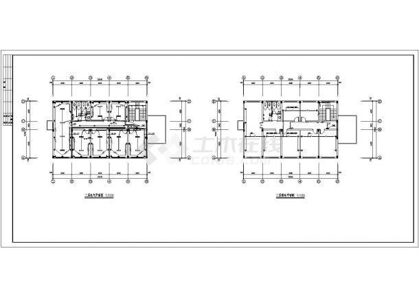 某地区两层办公楼电气CAD平面布置参考图-图二