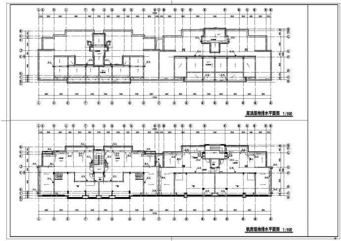 漳州市金银岛花园小区7层砖混住宅楼给排水消防平面设计CAD图纸_图1