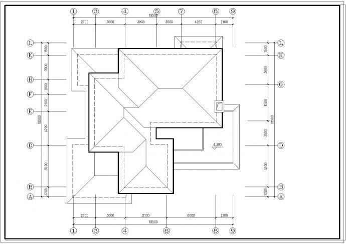二层别墅建筑设计图cad_图1