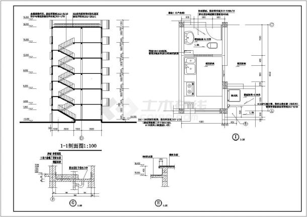 某多层住宅建筑全套方案设计施工CAD图纸（含设计说明）-图二