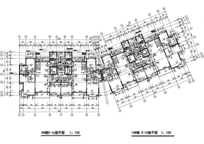 多层住宅标准层CAD布置图纸_图1