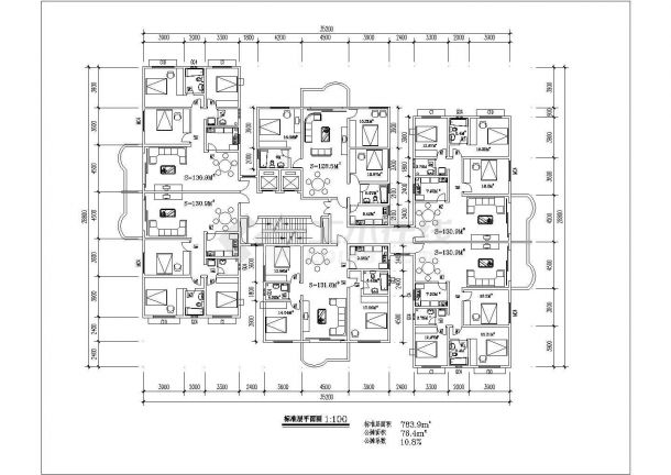 某小区高层住宅楼建筑经典户型设计施工全套方案CAD图纸-图一