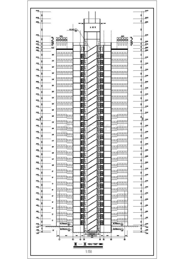 某小区经典高层住宅楼建筑设计施工详细方案CAD图纸（含设计说明）-图二