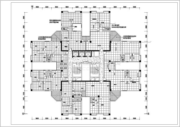 某豪华小区居住建筑设计施工全套方案CAD图纸-图二