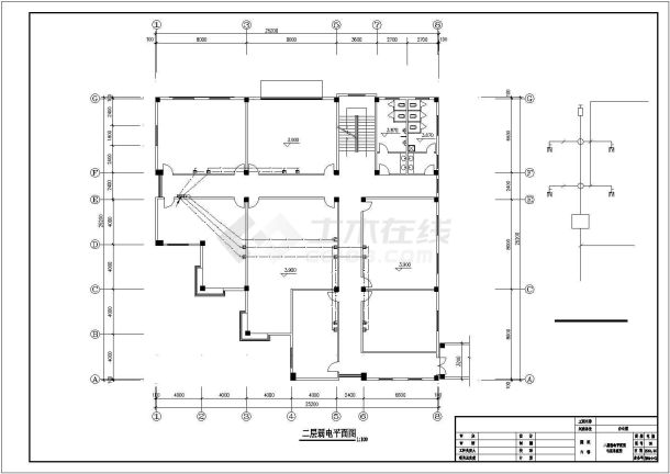 某二层办公楼电气设计方案施工图-图二