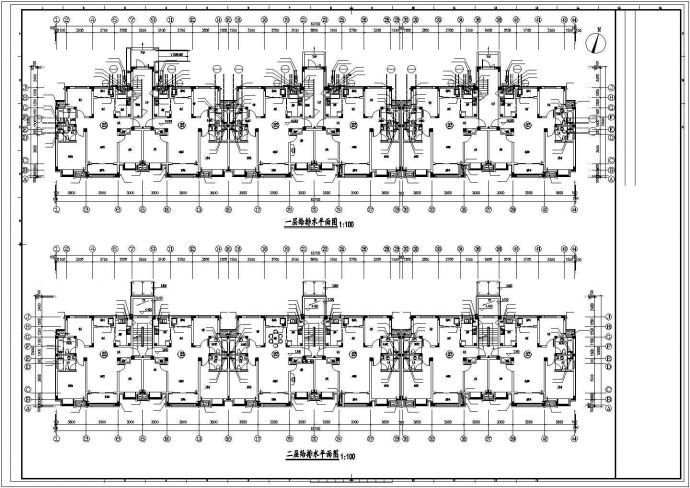 镇江市文化新村5层砖混结构住宅楼给排水平面设计CAD图纸（含隔热层）_图1