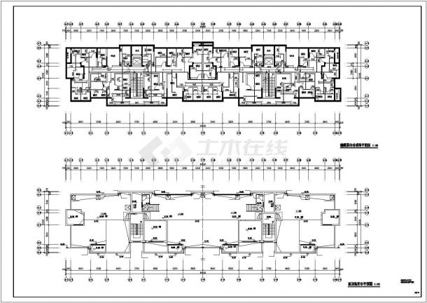 南昌市沙梦琴湾小区11+1层框架结构住宅楼给排水平面设计CAD图纸-图一
