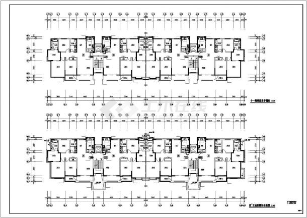 南昌市沙梦琴湾小区11+1层框架结构住宅楼给排水平面设计CAD图纸-图二