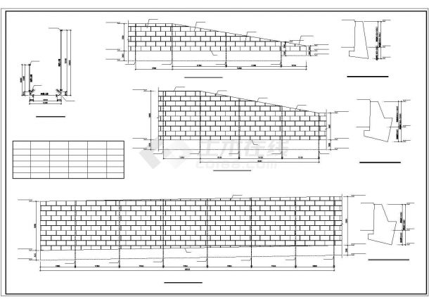 某厂区毛石和钢筋混凝土挡土墙设计cad全套施工图（含设计说明）-图二