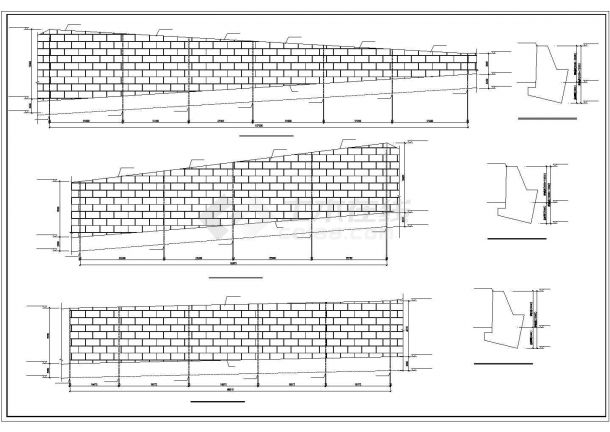 某厂区毛石和钢筋混凝土挡土墙施工CAD图-图二
