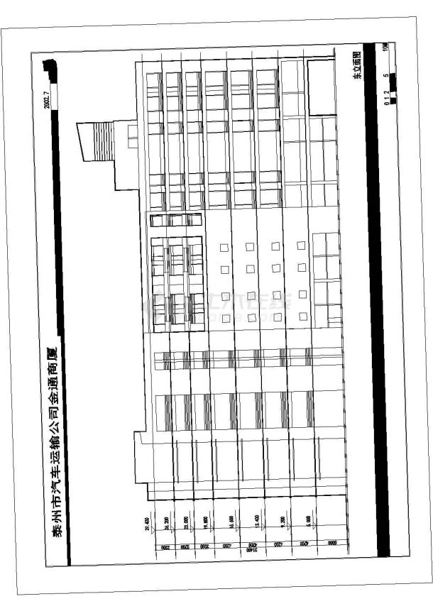 某市汽车运输公司多层框架结构商业大厦设计cad全套建筑方案图纸(含设计说明，带效果图)-图一