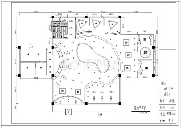  CAD construction drawing for decoration design of a coffee shop - Figure 2