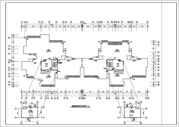 西安市宝丽华苑小区12层框架结构住宅楼给排水平面设计CAD图纸_图1