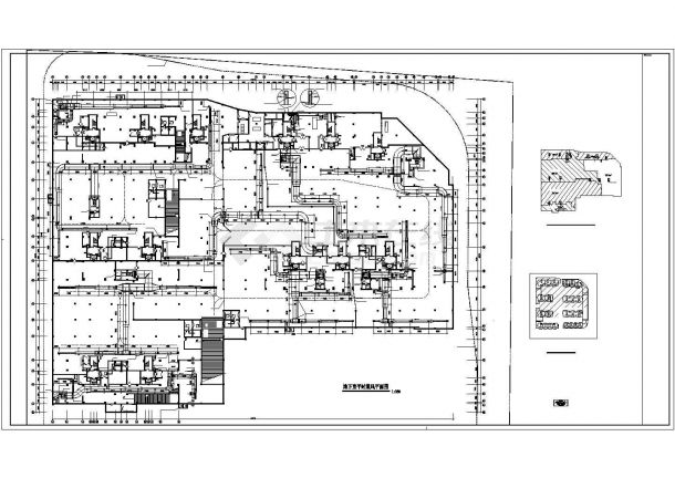 温州市茶百路某拆迁安置小区地下停车库全套暖通系统设计CAD图纸-图一