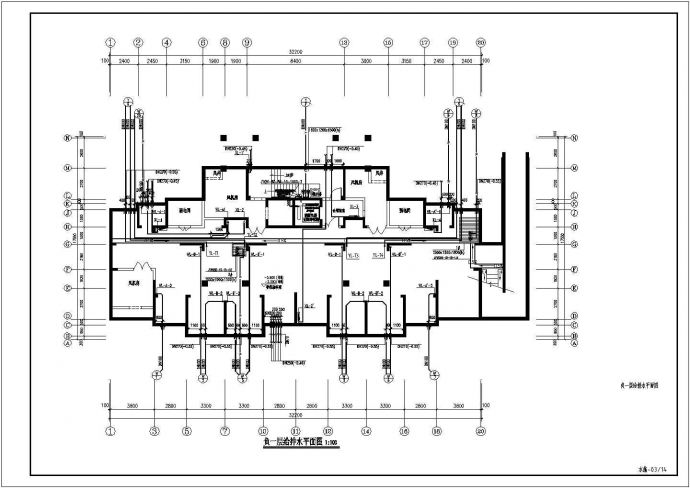 深圳市龙华新区某社区30层高层住宅楼全套给排水平面设计CAD图纸_图1