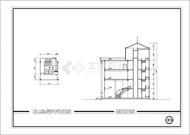 西藏欧式办公楼建筑cad施工图-图一