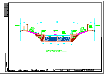 双层河道断面设计详细cad施工图-图一