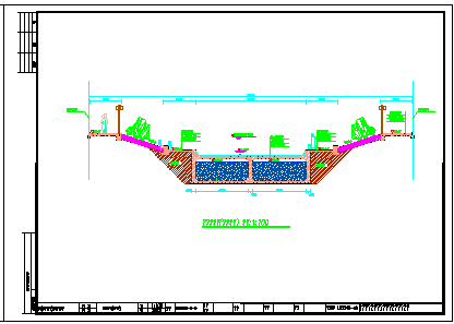双层河道断面设计详细cad施工图