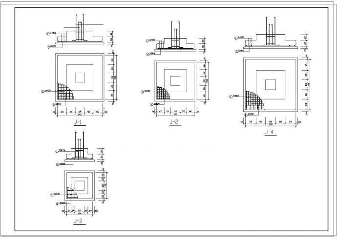 高层住宅楼两层底框结构设计施工cad图纸_图1