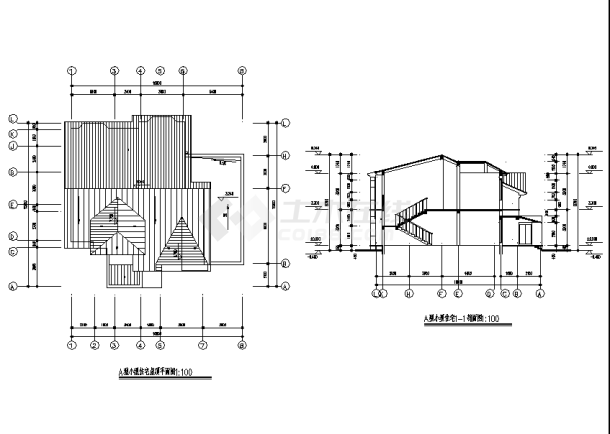 南京四套别墅住宅楼建筑设计施工cad图纸-图一