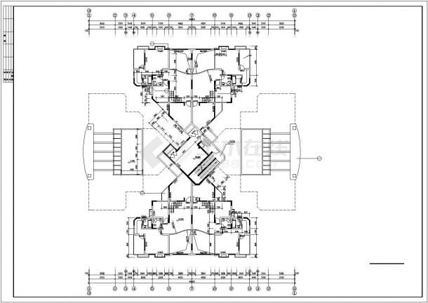 郑州市未来大道某社区19层住宅楼平面设计CAD图纸（含水箱层）-图二