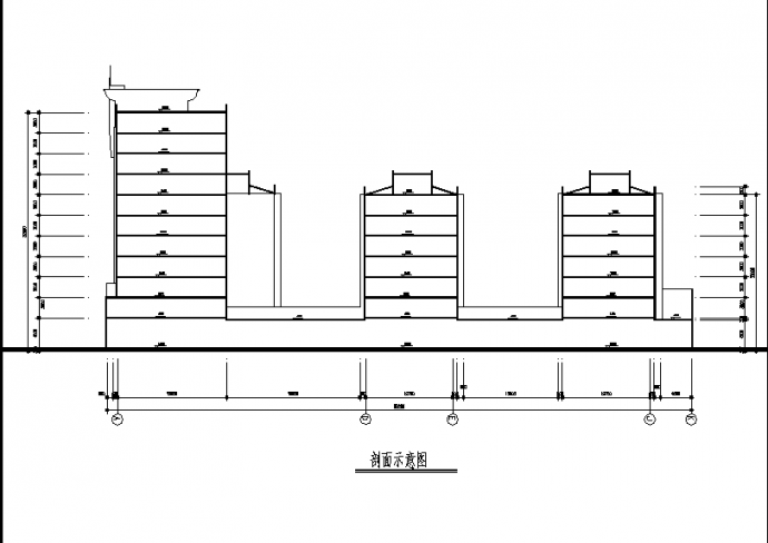 五套多层商住楼建筑设计施工cad图纸（含设计说明）_图1