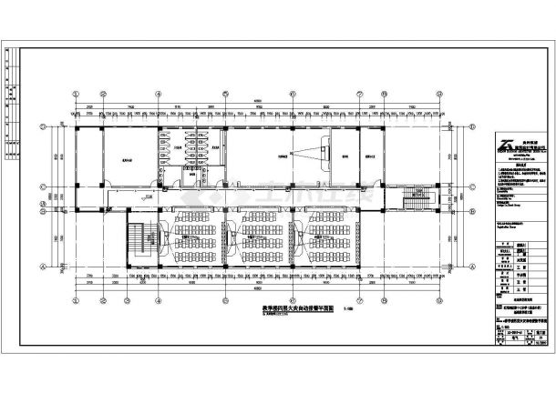 遵义市红花岗中学4层教学楼+2层食堂电气系统设计CAD图纸-图二