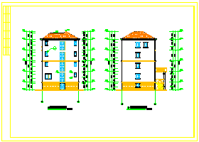 小别墅建筑结构cad完整版施工图