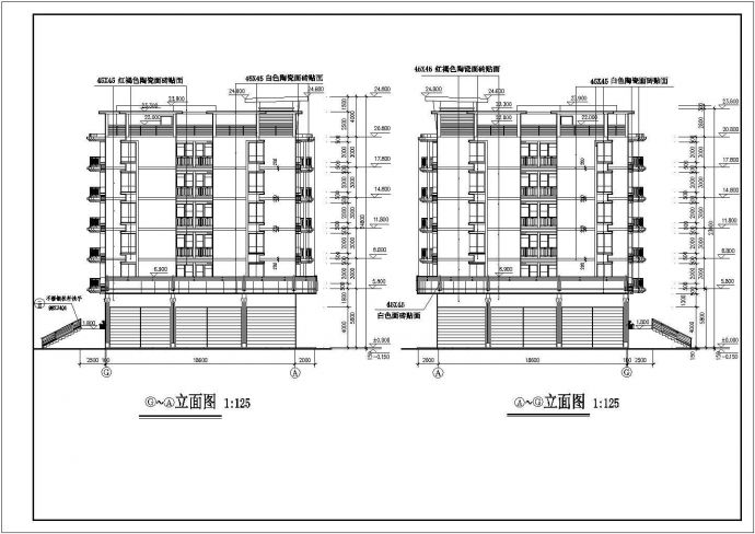 长春市建设南路某社区6层公寓住宅楼建筑设计CAD图纸（含水箱层）_图1