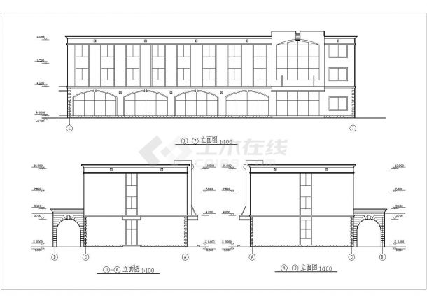 某学校三层框架结构学生宿舍楼设计cad全套建筑施工图（甲级院设计）-图一