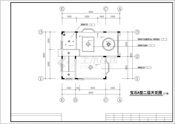 某地区宝石E型别墅装修施工图-图一