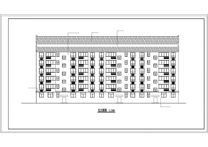 简洁大方的多层住宅楼整套设计cad施工方案图纸_图1