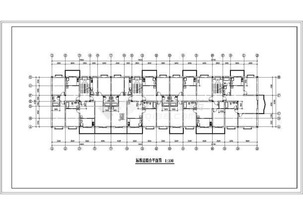 简洁大方的多层住宅楼整套设计cad施工方案图纸-图二