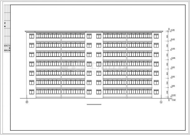 金和花园小区住宅楼建筑施工cad图纸-图二