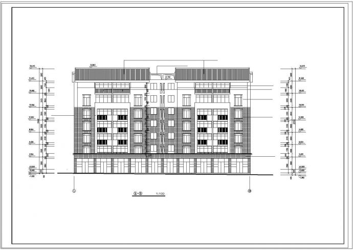 某经典多层坡屋面住宅楼设计cad施工图纸_图1