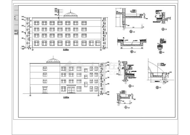 武义县某齿轮制造有限公司办公及宿舍楼建筑设计cad图(含建筑设计说明)-图二