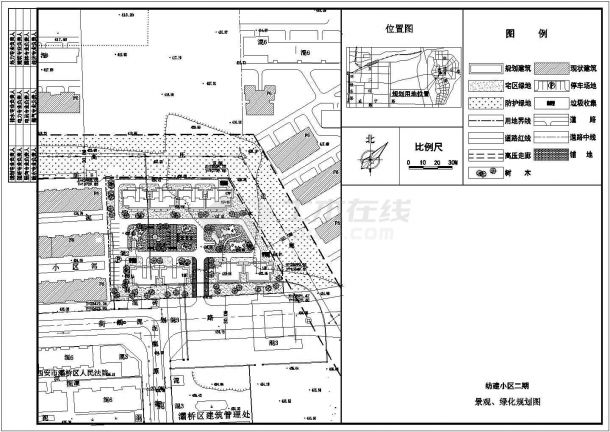 某市纺建小区二期规划设计cad总平面施工图（含技术经济指标）-图二