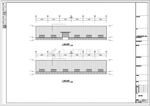 东升石材钢结构展厅工程CAD设计图-图一